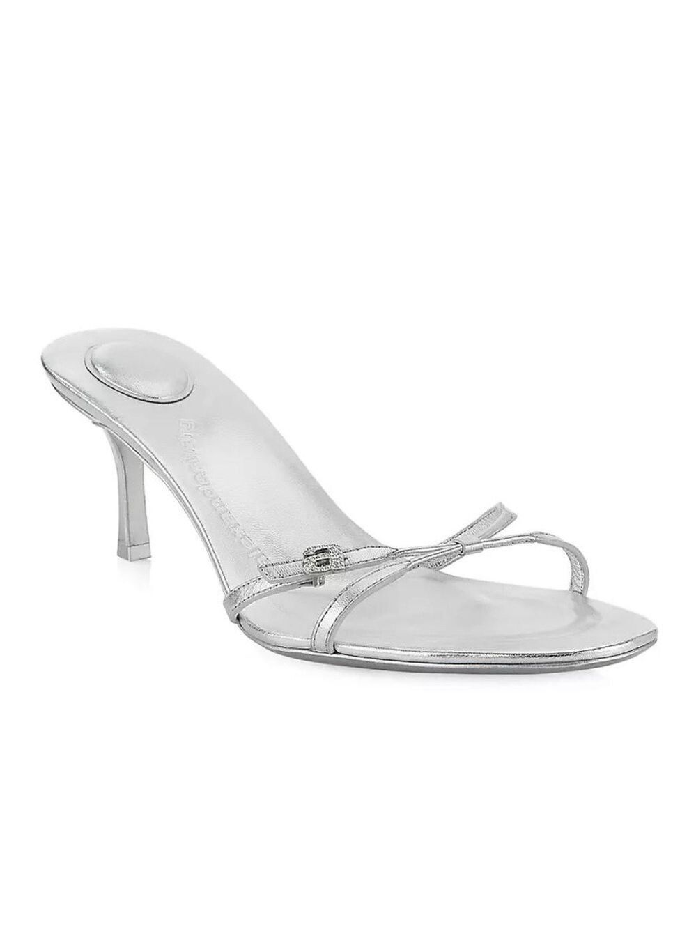 NIB Alexander Wang Womens Lucienne 65MM Metallic Silver Leather Strappy Sandals